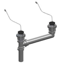 Double sink drain, without siphon, without overflow, diameter 70mm - Lira - Référence fabricant : A.0206.06