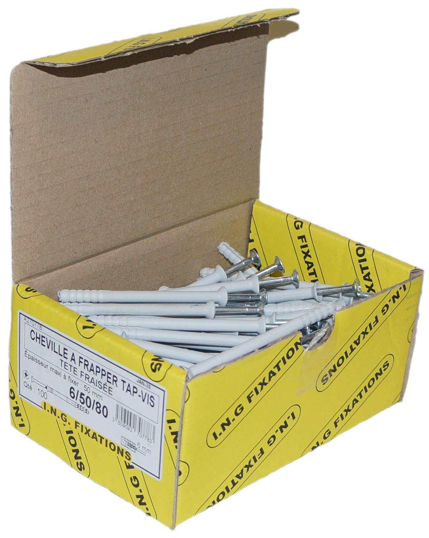 Countersunk dowel with TF nails, 6x80, 50 pieces