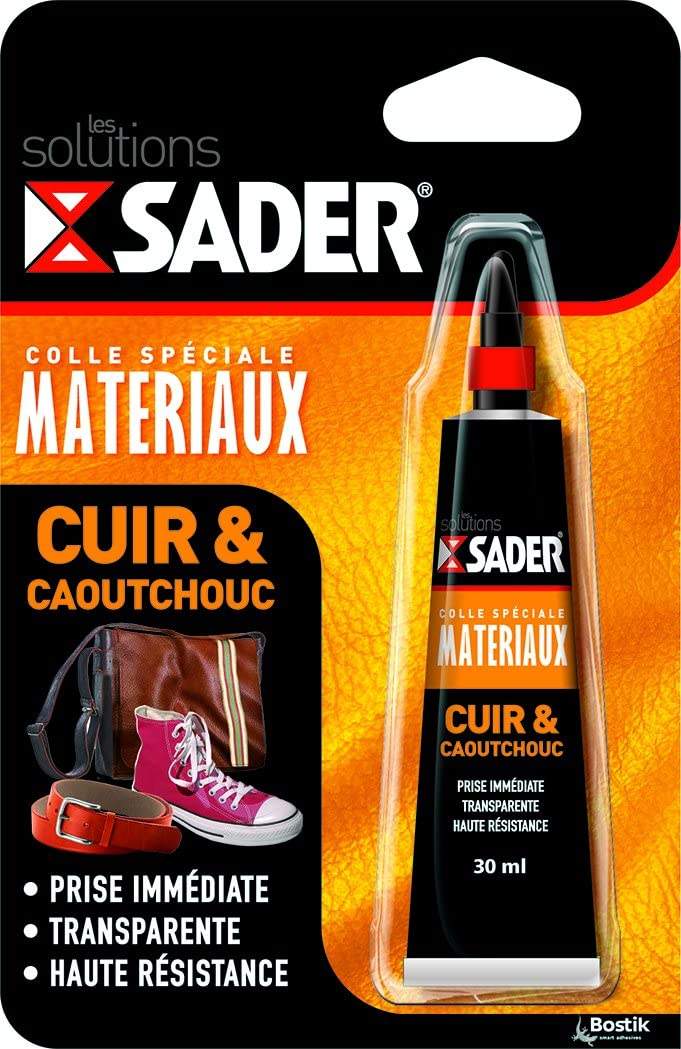 Transparent glue for leather and rubber, 30ml, SADER