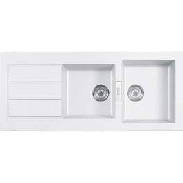Sink Sirius tectonite 2 bowls and 1 drainer 100x51 white artic - Franke - Référence fabricant : 095522