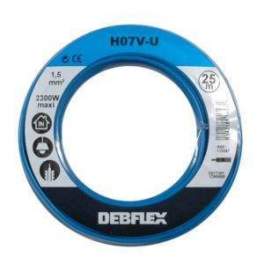 Cable to AME rigid H07 V-U 1,5 mm2, blue, 25 meters - DEBFLEX - Référence fabricant : 110347