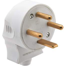 Power plug 20A 3 pins + T round D.6mm (white) - LEGRAND - Référence fabricant : 713410