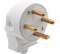 20A 3-pin round D.6mm male power plug (white) - LEGRAND - Référence fabricant : DEBFI713410