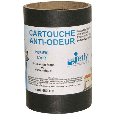 Anti-odor cartridge for all-water septic tanks