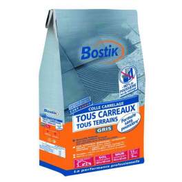 Dust-free tile adhesive, grey, all surfaces, 5 kg - Bostik - Référence fabricant : 269076-30127991