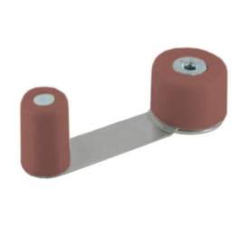 Brown rotating door wedge, with fastener - I.N.G Fixations - Référence fabricant : A860660