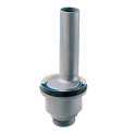 2p drain with overflow tube in grey PP, length 170mm