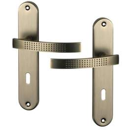 Door handle with matte gunmetal barrel, cane-bill, with key 195mm - Alpertec - Référence fabricant : 537622