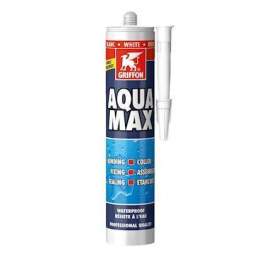 Mastic colle AQUA MAX spécial piscine, 425g, blanc - Griffon - Référence fabricant : 6308214