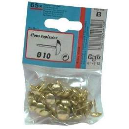 Upholstery nails, gold plated steel 10mm SC, diameter 10mm, 65 pcs - Vynex - Référence fabricant : 325464