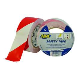 Signalling and safety tape, white and red adhesive, 50mm x 33m - HPX - Référence fabricant : RW5033