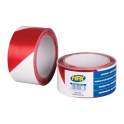 Boundary tape, white and red, 50 mm x 100m, RUBALISE