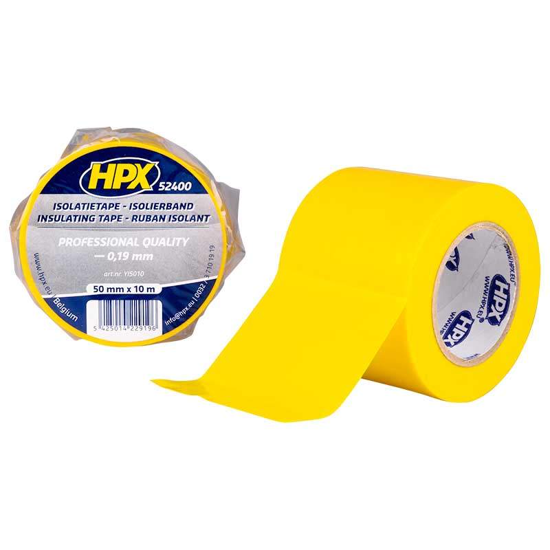 PVC insulation tape TAPE 52400, yellow, 50mm x 10m