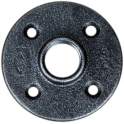 Round black threaded flange 20x27 with 4 fixing holes