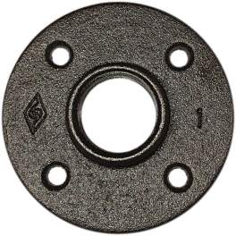 Black round threaded flange 26x34 with 4 fixing holes - CODITAL - Référence fabricant : B321T0026