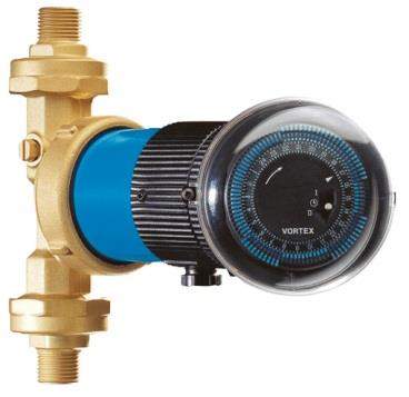 Vortex pump with clock and thermostat