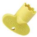 Gelber Plastikschlüssel für integrierten Belüfter männlich 16.5x100