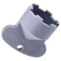 Grey plastic key for 24x100 male integrated aerator
