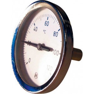 Axial immersion thermometer