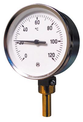 Radial immersion thermometer