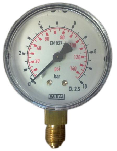 Manómetro de presión en seco D.63 Radial de 0 a 10 bar