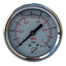 Axial glycerine pressure gauge D.63 from 0 to 10 bar - Sferaco - Référence fabricant : 1623006