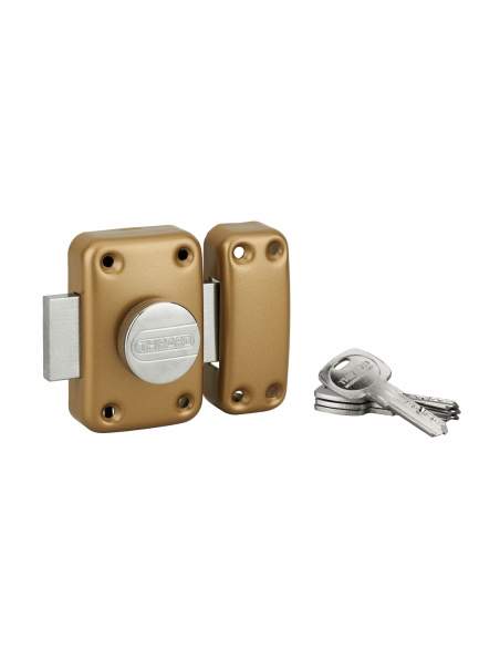 Traffic lock 6 with knob and cylinder 45mm, epoxy gold, 4 keys