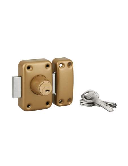 Traffic lock 6 double cylinder 45mm, gold epoxy, 4 keys