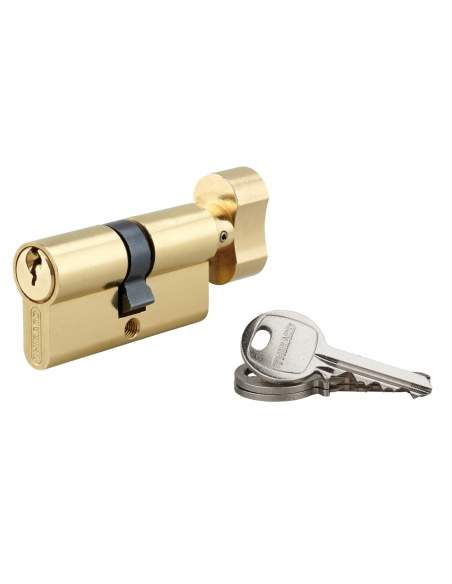 Cylinder PROFILE EUROPEEN with button, brass, 30x30 mm, 3 keys BB1