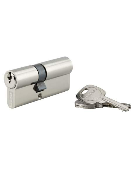 Cylindre PROFILE STD, laiton nickelé, 30x40 mm, 3 clés