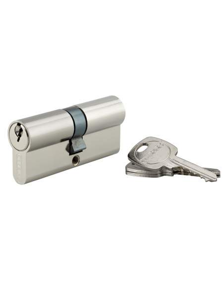 Cylindre PROFILE STD, laiton nickelé, 35x35 mm, 3 clés