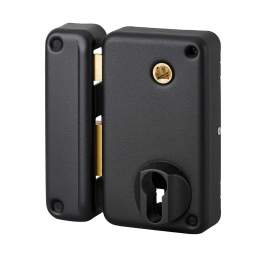 Surface mounted lock box, cylinder, follower profile, 75x130mm, left - THIRARD - Référence fabricant : 309826