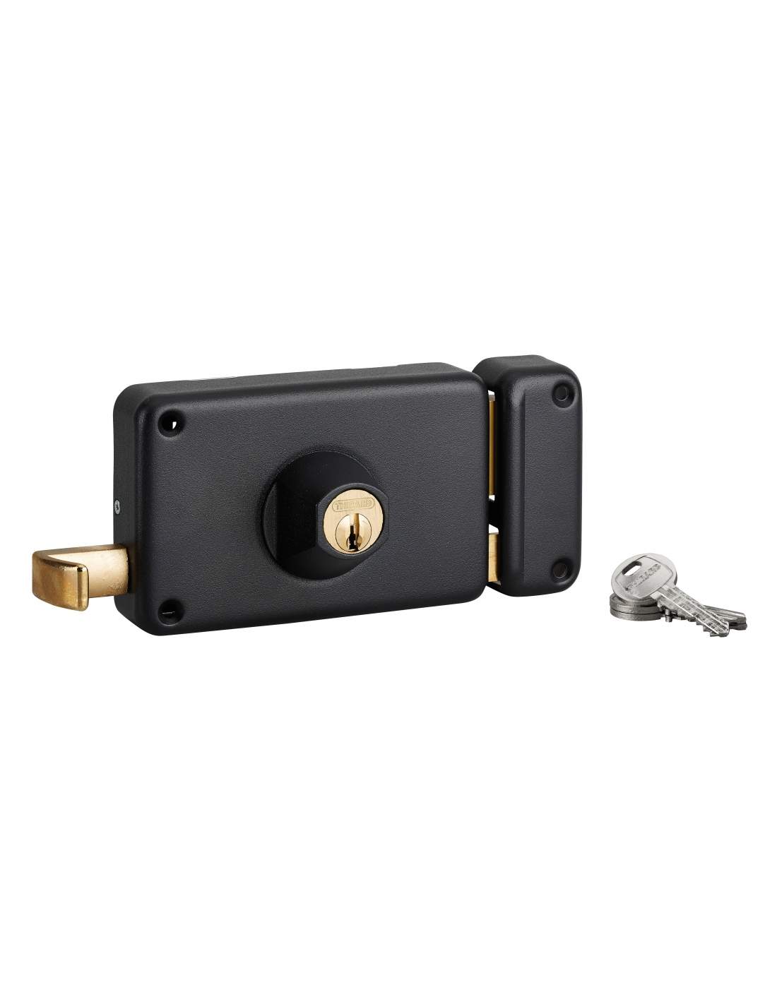 Horizontal cylinder surface lock, with pull, 140x88mm, right