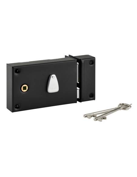 Surface deadbolt lock, 1/2 turn, 140x82mm, right, 1 key