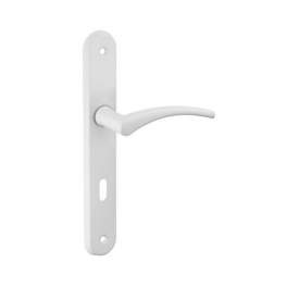 Steel door handle, Hebe, white lacquered, E195, with keyhole - THIRARD - Référence fabricant : 543362