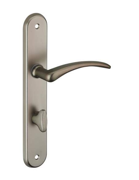 Selen door handle, alu satin nickel, E195, with locking mechanism