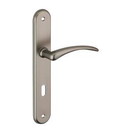 Selen door handle, satin nickel aluminium, E195, with key hole - THIRARD - Référence fabricant : 590232