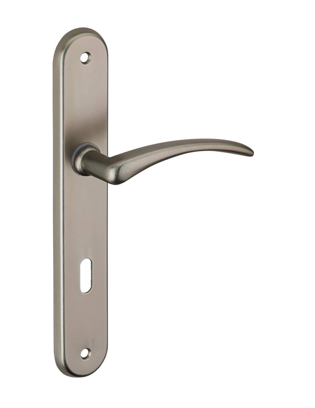 Selen door handle, satin nickel aluminium, E195, with key hole