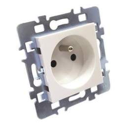 Grounded socket and metal bracket for Casual Glossy White, screw connection - DEBFLEX - Référence fabricant : 742951