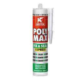 Adhesive putty, poly max express transparent Crystal 300g - Griffon - Référence fabricant : 6150452