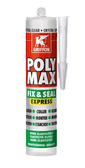 Adhesive putty, poly max express transparent Crystal 300g