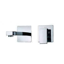 2-hole wall-mounted chrome basin mixer with 19cm spout PLAZA - PF Robinetterie - Référence fabricant : 84CR208R