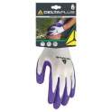 Polyester knitted garden glove, palm coated with latex foam, size 7