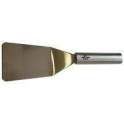 Short bent stainless steel spatula