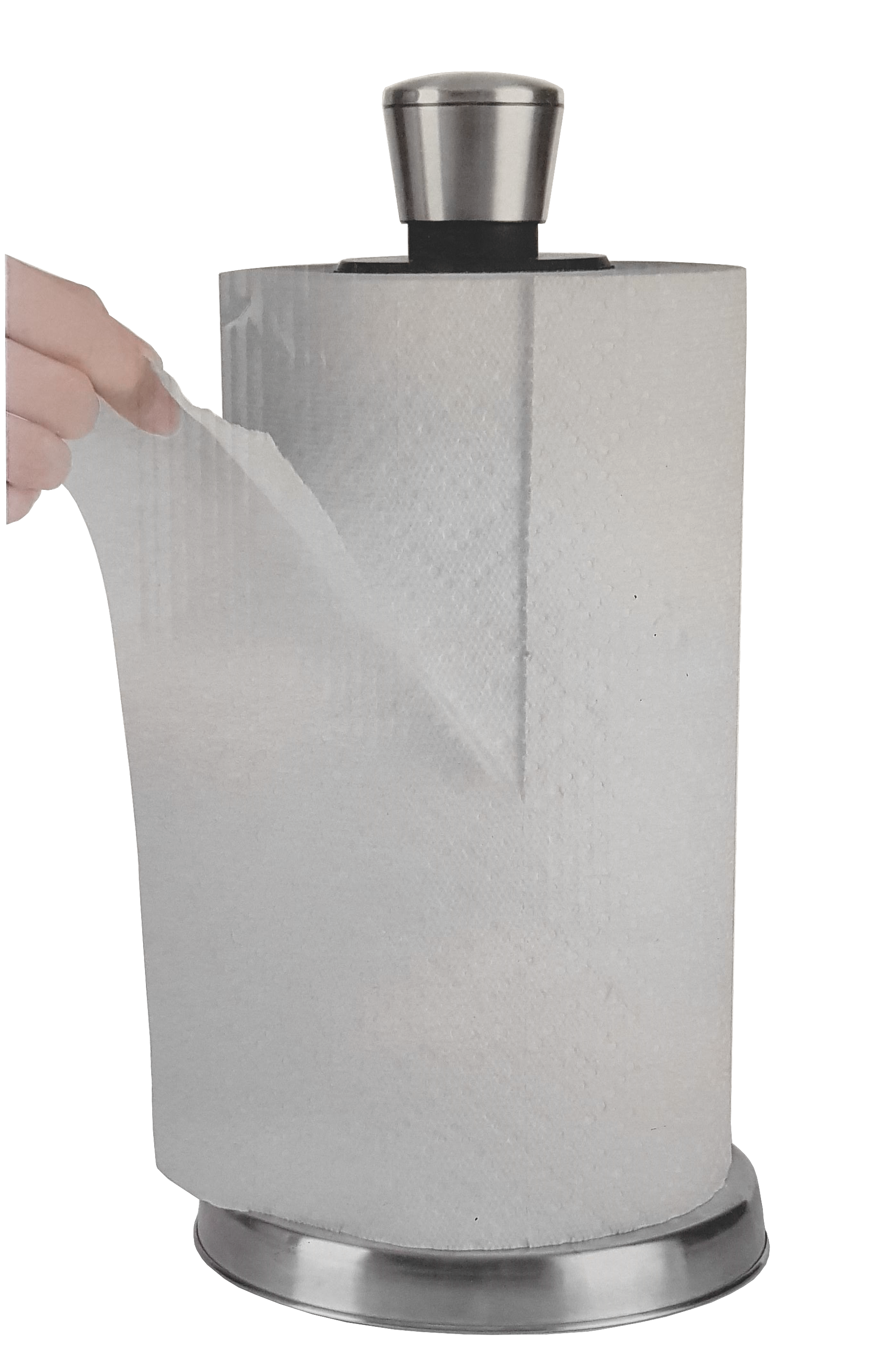 Vertical paper towel holder, stainless steel