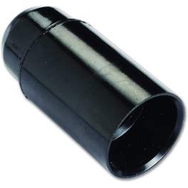 Lampholder E14, smooth, black, diameter 10, 60W, 2A, 250V, anti-rotation - Electraline - Référence fabricant : 70123