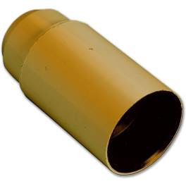 Lampholder E14, smooth, gold, diameter 10, 60W, 2A, 250V, anti-rotation - Electraline - Référence fabricant : 70124