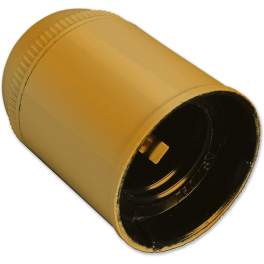 E27 socket, smooth, gold, diameter 10, 150W, 4A, 250V, anti-rotation - Electraline - Référence fabricant : 70119