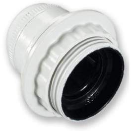 E27 white threaded socket with ring, diameter 10, 150W, 4A, 250V - Electraline - Référence fabricant : 70132
