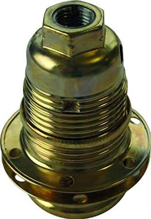 E14 gold threaded socket with 2 rings, diameter 10, 60W, 2A, 250V